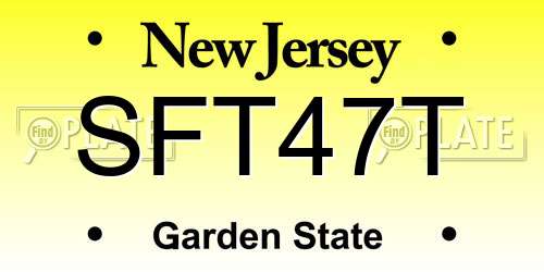 SFT47T New Jersey License Plate