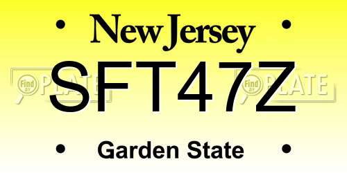 SFT47Z New Jersey License Plate
