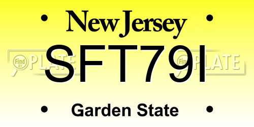 SFT79I New Jersey License Plate