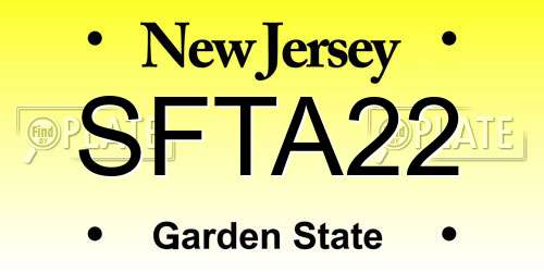 SFTA22 New Jersey License Plate