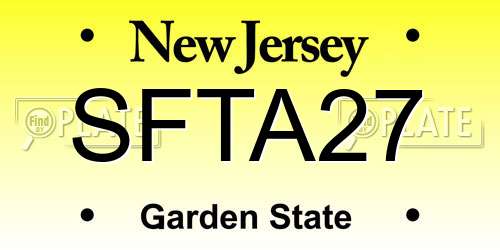 SFTA27 New Jersey License Plate
