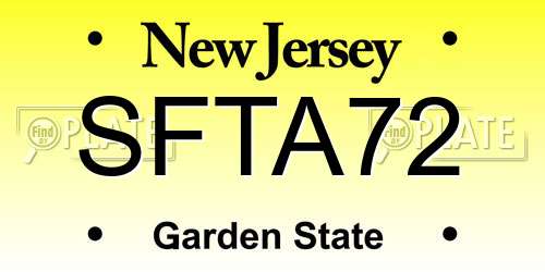 SFTA72 New Jersey License Plate