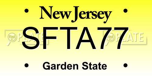 SFTA77 New Jersey License Plate