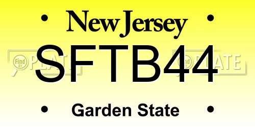 SFTB44 New Jersey License Plate