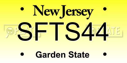 SFTS44 New Jersey License Plate