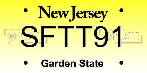 SFTT91 New Jersey License Plate