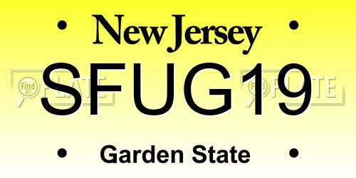 SFUG19 New Jersey License Plate