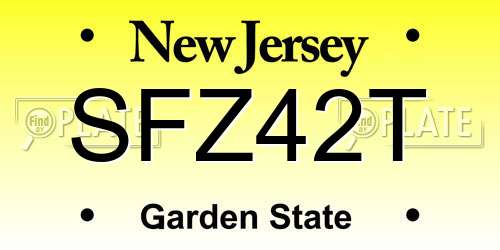 SFZ42T New Jersey License Plate