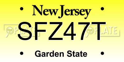 SFZ47T New Jersey License Plate