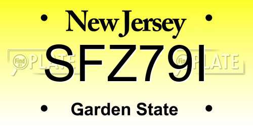 SFZ79I New Jersey License Plate