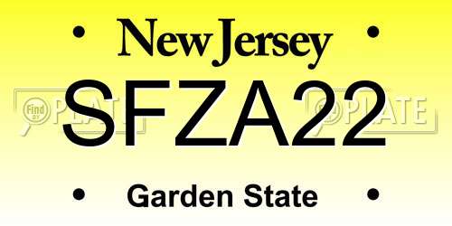 SFZA22 New Jersey License Plate