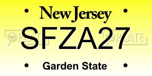 SFZA27 New Jersey License Plate