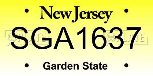 SGA1637 New Jersey License Plate