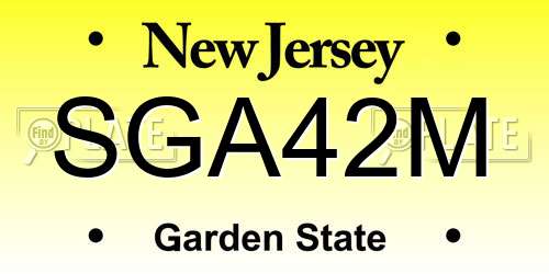 SGA42M New Jersey License Plate