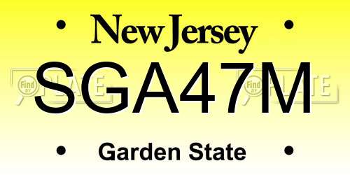 SGA47M New Jersey License Plate