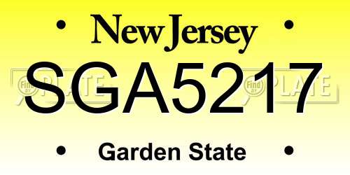 SGA5217 New Jersey License Plate