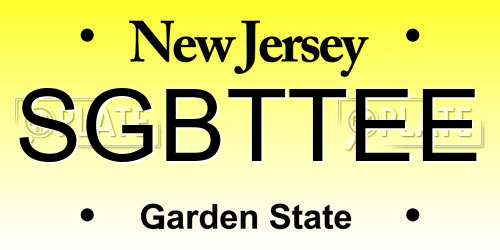 SGBTTEE New Jersey License Plate