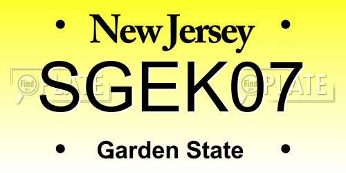 SGEK07 New Jersey License Plate