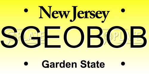 SGEOBOB New Jersey License Plate