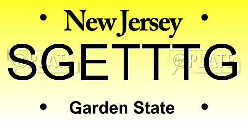 SGETTTG New Jersey License Plate