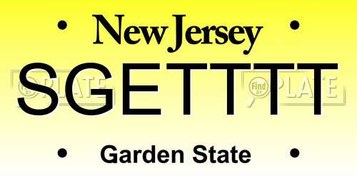 SGETTTT New Jersey License Plate