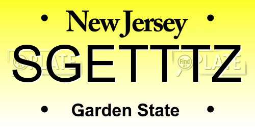 SGETTTZ New Jersey License Plate