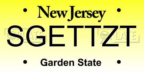 SGETTZT New Jersey License Plate