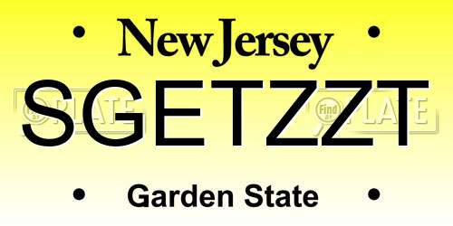 SGETZZT New Jersey License Plate
