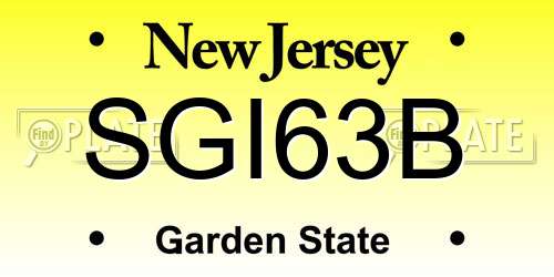 SGI63B New Jersey License Plate