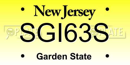 SGI63S New Jersey License Plate