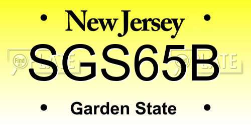 SGS65B New Jersey License Plate
