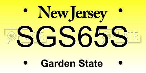 SGS65S New Jersey License Plate