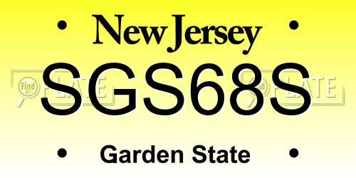 SGS68S New Jersey License Plate