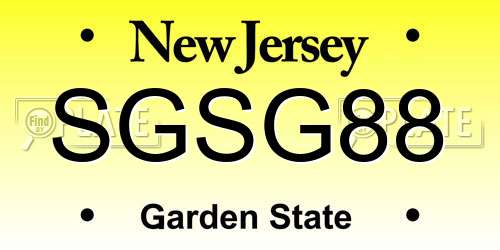 SGSG88 New Jersey License Plate