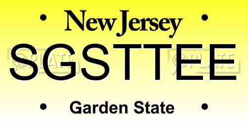 SGSTTEE New Jersey License Plate