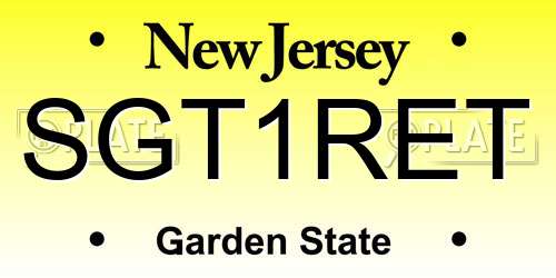 SGT1RET New Jersey License Plate