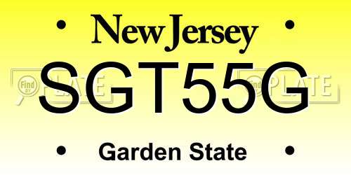 SGT55G New Jersey License Plate