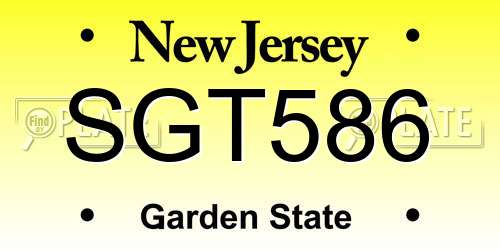 SGT586 New Jersey License Plate