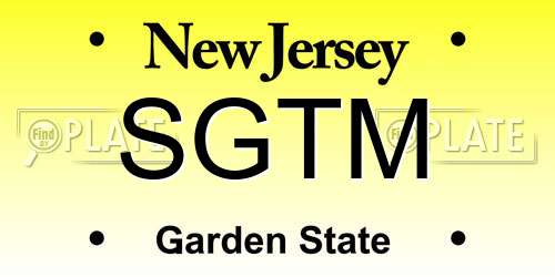 SGTM New Jersey License Plate