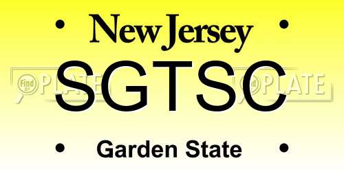 SGTSC New Jersey License Plate