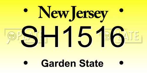 SH1516 New Jersey License Plate