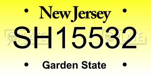 SH15532 New Jersey License Plate