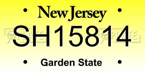 SH15814 New Jersey License Plate