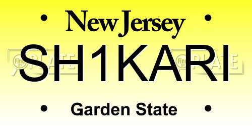 SH1KARI New Jersey License Plate