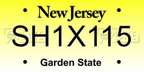 SH1X115 New Jersey License Plate