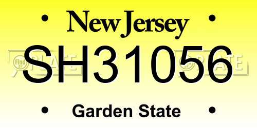 SH31056 New Jersey License Plate