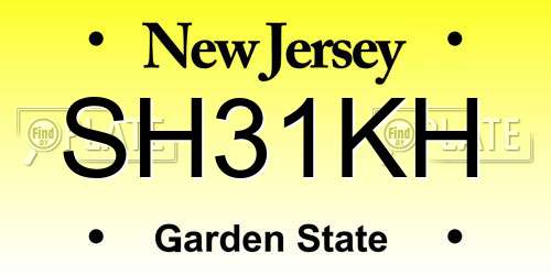 SH31KH New Jersey License Plate