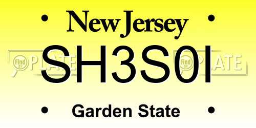 SH3S0I New Jersey License Plate