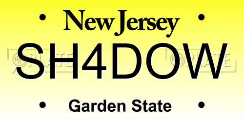 SH4DOW New Jersey License Plate