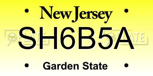 SH6B5A New Jersey License Plate